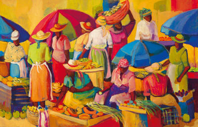 Market day art print by Vanita Comissong