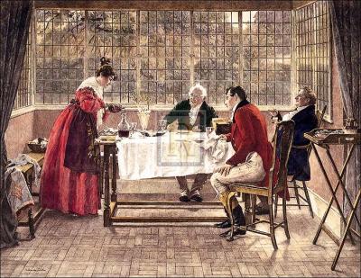 Decanting the port art print by Walter Dendy Sadler