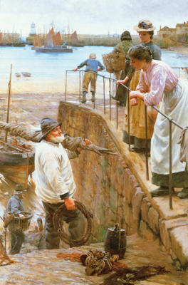 Between the Tides art print by Walter Langley