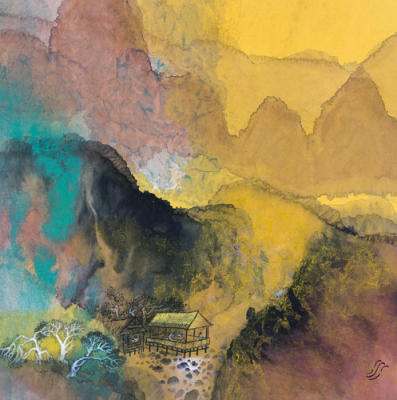 Gazing at the autumn colours art print by Wang Jia'nan