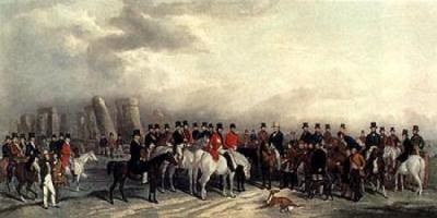 A Meeting of the Welsh Beagling Hounds at Stonehenge art print by William Barraud