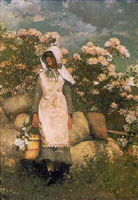 Girl And Laurel art print by Winslow Homer