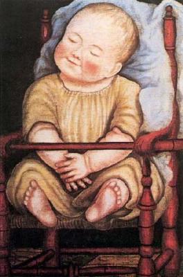 Baby In Red Chair art print by Anonymous