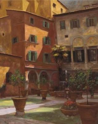 Siena Courtyard art print by Greg Singley