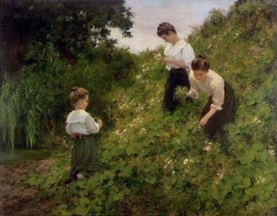 Flower Girls art print by Hermann Seeger
