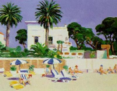 Palm Trees, Juan Les Pins 1989 art print by John Ross