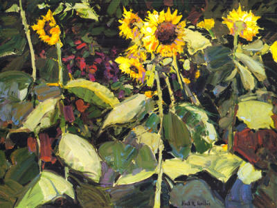 Sunflowers art print by Kent Wallis