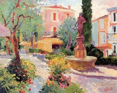 Place Mougins 1989 art print by Paul Riley