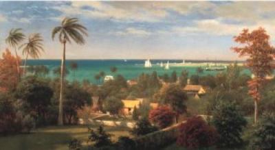 Panoramic View of the Harbour at Nassau in he Bahamas art print by Albert Bierstadt