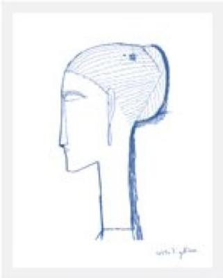 Female Head with Earring art print by Amedeo Modigliani