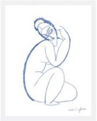 Nude Seated on Left Leg art print by Amedeo Modigliani