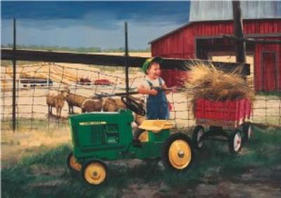 Pitching in art print by Donald Zolan