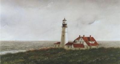 Above Portland Light art print by Doug Brega