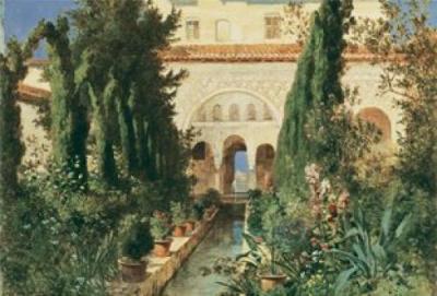 Der Garten des Generalife Bei Granada art print by Ludwig Hans Fischer