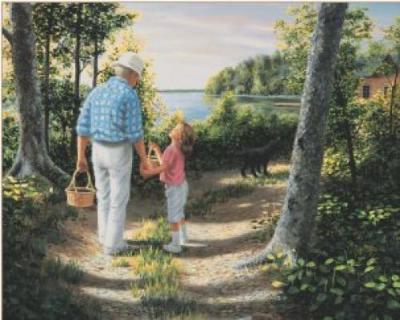 Picking Berries art print by Mary G. Smith