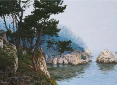 Whaler's Cove: Morning Fog art print by Peter Loftus