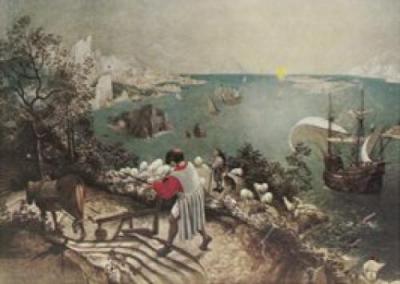 The Fall of Icarus, 1555 art print by Pieter Brueghel The Younger