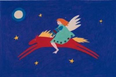Angel on a Red Horse art print by Sharon Pierce McCullough