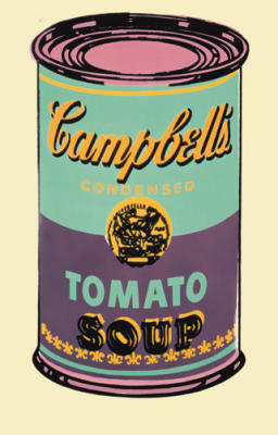 Campbell's Soup Can, 1965 (green & purple) (giclee) art print by Andy Warhol