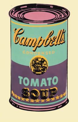 Campbell's Soup Can, 1965 (green & purple) art print by Andy Warhol
