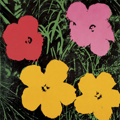 Flowers, 1964 (1 red, 1 pink, 2 yellow) art print by Andy Warhol