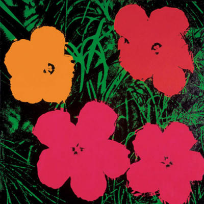 Flowers, 1964 (1 red, 1 yellow, 2 pink) art print by Andy Warhol