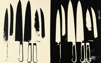 Knives, c. 1981-82 (cream and black) art print by Andy Warhol