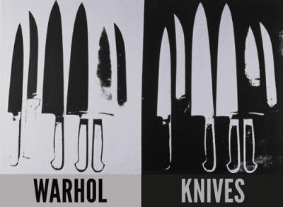 Knives, c. 1981-82 (silver and black) (giclee) art print by Andy Warhol