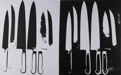 Knives, c. 1981-82 (silver and black) art print by Andy Warhol