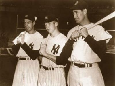 Joe DiMaggio, Mickey Mantle & Ted Williams, 1951 art print by Anonymous