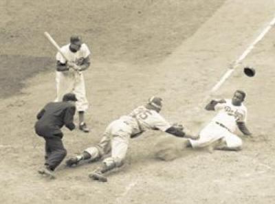 Jackie Robinson Stealing Home, May 18, 1952