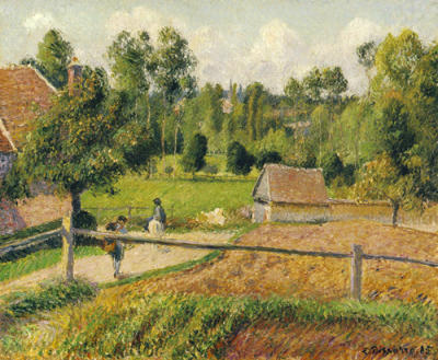 View from the Artist's Window, Eragny art print by Camille Pissarro