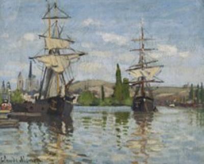 Ships Riding on the Seine at Rouen, 1872 art print by Claude Monet