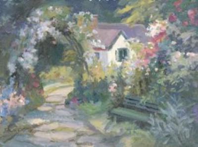 Garden Bench art print by Dawna Barton