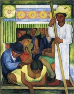The Flowered Canoe art print by Diego Rivera