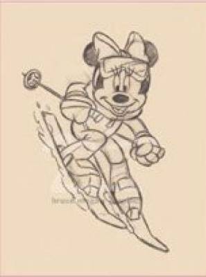 Downhill Minnie art print by Disney