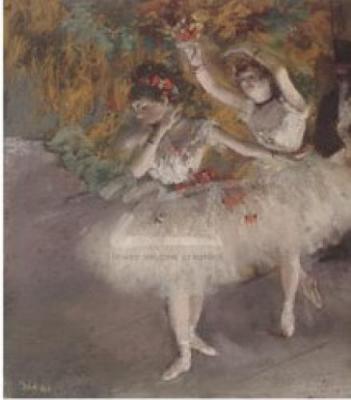 Two Dancers entering the Stage, 1877-1878 art print by Edgar Degas