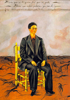Self-Portrait with Cropped Hair art print by Frida Kahlo