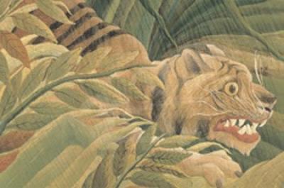 Detail from Tiger in a Tropical Storm (Surprised!) art print by Henri Rousseau