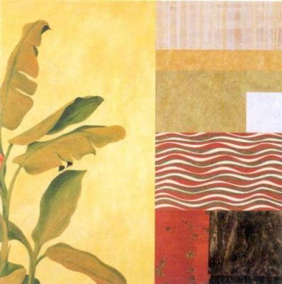 Collage with Banana Leaves II art print by J. Johnson