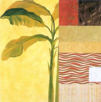 Collage with Banana Leaves III art print by J. Johnson