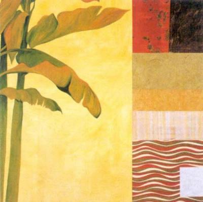 Collage with Banana Leaves IV art print by J. Johnson