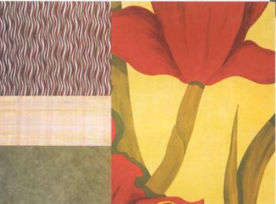 Collage with Red Tulips I art print by J. Johnson