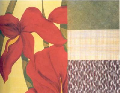 Collage with Red Tulips II art print by J. Johnson