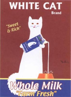 White Cat art print by Ken Bailey
