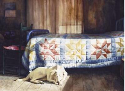Dog nap art print by Mark Stewart