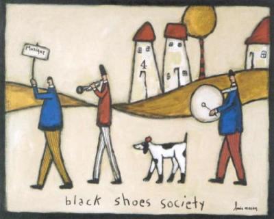 Black Shoes Society art print by Mason