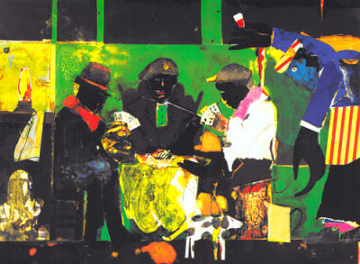 Card Players, 1982 art print by Romare Bearden