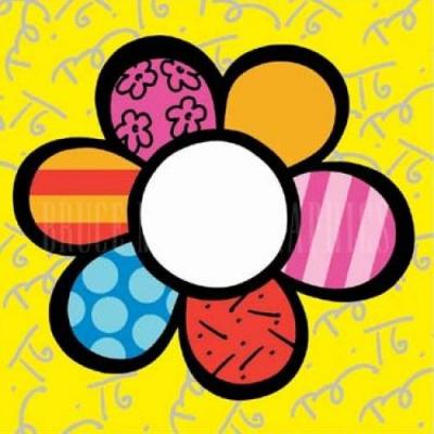 Flower on Flower Power I By Romero Britto Art Print   Worldgallery Co Uk