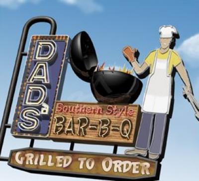 Dad's Southern Style Bar-B-Q art print by Ross